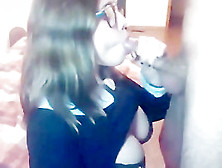 Beautiful College Girl With Glasses Gives A Blowjob