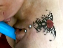 Extreme Close Up Tattooed Cunt.  Super Fine Vagina Tattoo.