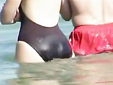 Girl In Wet Swimsuit Staying Back To The Candid Voyeur Cam 06G