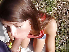 Slender Teen Tries Outdoor Anal Sex While Cuckold Films This