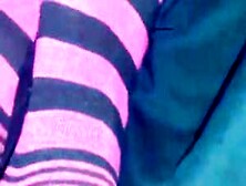 Teen Girl In Striped Socks