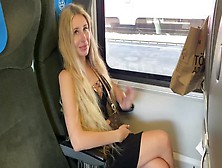 Public Risky Sex Showing Snatch In The Train And Finally Cream Pie In Small Twat
