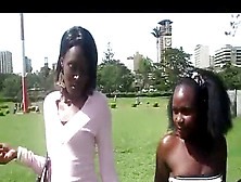 Two Cute Kenyan Girl/girl Chics Slurping Out Each Other's Vulvas..