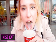 Public Agent - 18 Babe Blow Cock In Toilet Wendis & Drink Coffe With Spunk / Kiss Cat