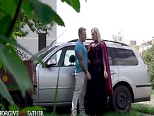 Big Titted Blonde Cougar With A Long Booty Seduces A Muscular Bro To Banged Her Into A Van