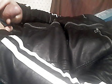 Gay Guy Jerks In Leather