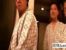 Subtitled Japan Hotel Hallway Glory Hole Group Blowjobs