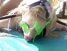 Tied And Gagged Teen Fucked And Taking Cumshot Outdoors
