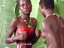 Girl-On-Girl Spanking And Glamour Dance By Two Nude Black Teens