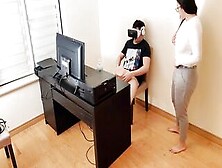 Bae Stepmother Masturbates Next To Her Son While He Watches Porn With Virtual Reality Glasses