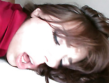 Brunette Teen In Red Enjoying Deep Penetration On A Bed