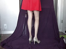 Wearing Sexy Red Dress Sexy Legs And Feet