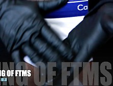 Hd: Ftm Transman Jerks Thick Cock With Black Latex Gloves (Latex Fetish)