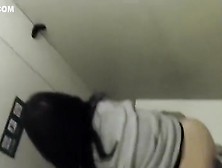 Hairy Asian Pussy Spied While She Pees