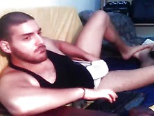 Handsome Jock Sits And Plays With Himself