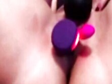 Dutch Cougar With Wand Lush And Sex Toy Masturbating And Help From Husband Two