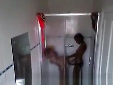 Lesbian Ebony Teen Caught In Shower