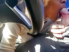 Black Hooker Gives A Car Blowjob Ending With A Lot Of Cum