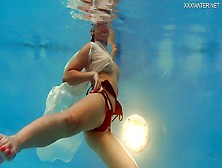 Sexy Big Tits Anastasia Ocean Swimming Naked Underwater