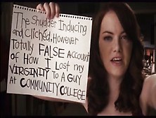 Emma Stone Cleavage,  Hot Scene In Easy A