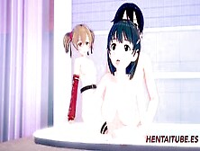 Sao Sword Art Online Animated - Kirito Fucks Asuna & Suguha Inside