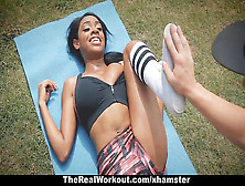 Therealworkout- Ebony Babe Porks Trainer After Workout