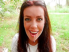 Risky Blowjob In The Park With Cum In T With Luna Roulette