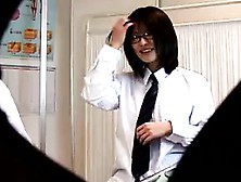 Nerdy Japanese Schoolgirl Gets Her Tight Hairy Slit Careful