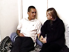 Sitting Close To Her Lover,  She Interviews Before An Interracial Session