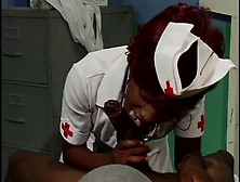Redhead Ebony Takes Stud's Cock Temperature With Her Mouth
