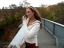 Big Titty Redhead Getting Finger Banged Outdoors In Public