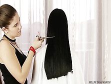 Skank Has Her Hair Cut As Punishment For Using Her Sister's Hairbrush