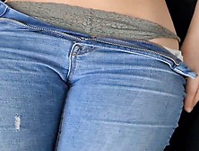 Watch Me Remove Tight Jeans And Expose Silky Smooth Shaved Pussy After A Day Out
