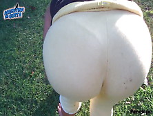 Latin Teen In Tight Yellow Pants Showing Ass And Cameltoe
