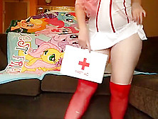 Nurse Outfit Using A Dildo