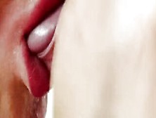 Great Close-Up Head! Huge Red Lips.  Cum Into Mouth.