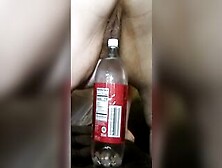 Trying To Screwed A Two Liter Inside My Soak Bushy Vagina