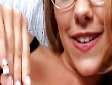 Nasty Girl Into Glasses Takes Hardcore Fucking On Her Favourite Bed