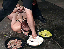 Food Fetish Bondage Dame Masturbating After Getting Tortured