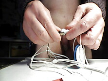 Electro Stim Cumshot With A Prince Albert Type Spicy Clamp