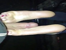 College Girl First Footjob In Car
