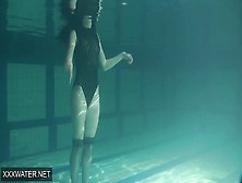 Hot Shaved Brunette Sissy Irina Polcharova Naked In Pool