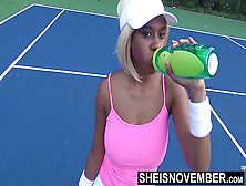 Tiny Ebony Tennis Player Raunchy Missionary Fuckfest After Lost Match,  Msnovember Meaty Boobs Riding Stranger After Losing Bet