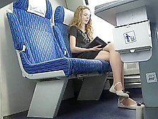 Nylon Toe Wiggling In Train Out Of Shoes