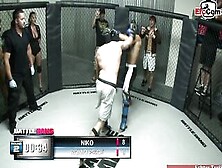 Dark Hair Chick With Natural Boobies Is The Prize For The Fight