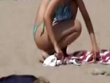Candid Beach Girl Is Playing Volley Ball In Bikini 04W