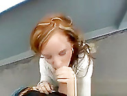 Pretty Redhead Sucking Dick And Fingered In Public