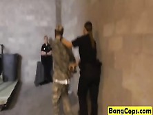 Maggie Green And Joslyn Horny Cops Fucking A Black Soldier
