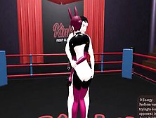Crazy Fight Club [Wrestling Cartoon Game] Ep. One Pegging Sex Fight On The Ring With Bunnygirl Costume