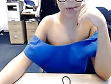 Webcam Model Strips At The Office